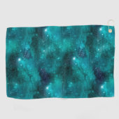 Teal Galaxy Series Design 8 Golfhandtuch (Horizontal)