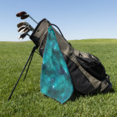 Teal Galaxy Series Design 8 Golfhandtuch (Gras)
