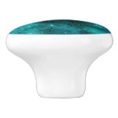 Teal Galaxy Series Design 8 Keramikknauf (Seitenansicht)