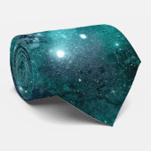 Teal Galaxy Series Design 8 Krawatte (Gerollt)