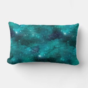 Teal Galaxy Series Design 8 Lendenkissen