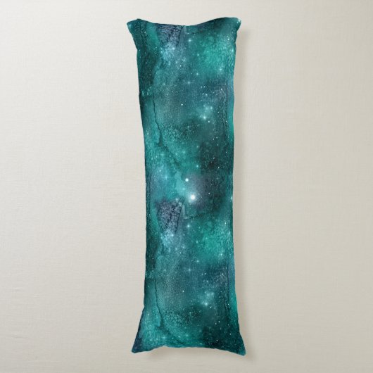 Teal Galaxy Series Design 8 Seitenschläferkissen (Vorderseite Vertikal)