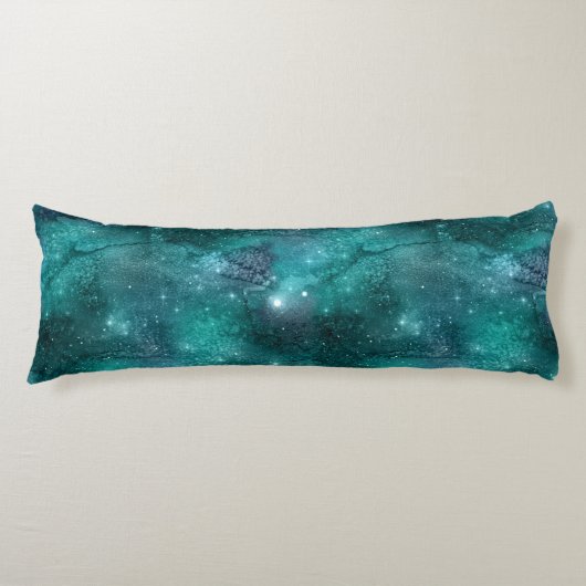 Teal Galaxy Series Design 8 Seitenschläferkissen (Vorderseite)