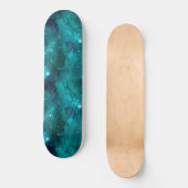 Teal Galaxy Series Design 8 Skateboard (Vorderseite)