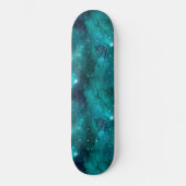 Teal Galaxy Series Design 8 Skateboard (Vorderseite)