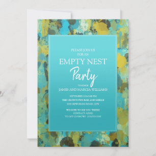 Teal Gelb Grün Abstrakte Empty Nest-Party Einladung