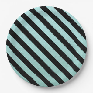 Teal gestreift   pappteller