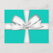 Teal Gift Card with Bow Postcard Postkarte (Vorderseite)