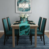 Teal glitter marble medium table runner kurzer tischläufer