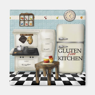 Teal Glutenfreie Küche Magnet
