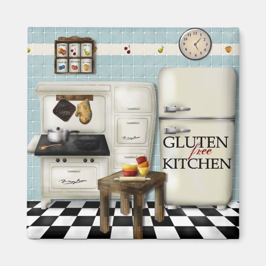 Teal Glutenfreie Küche Magnet (Vorne)