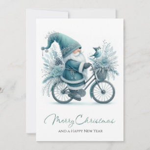 Teal Gnome & Winterliche Fahrradfroheit Feiertagskarte