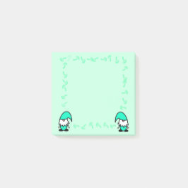 Teal Gnomes with Mushrooms Post-it Klebezettel