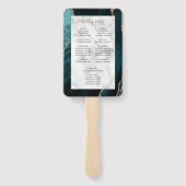 Teal Gold Achat-Marmor-Hochzeitsprogramm Fächer (Rückseite)