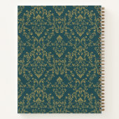 Teal Gold Damask Daughter of the King Notizblock (Rückseite)