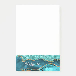 Teal Gold Glänzende Post-it® Notiz Geschenk Benutz