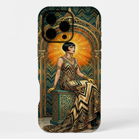 Teal & Gold iPhone 16 Pro Max Case | Elegant Egypt Hülle (Rückseite)