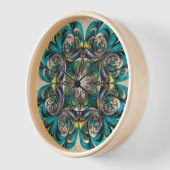 Teal & Gold Mandala Wall Clock Uhr (Winkel)