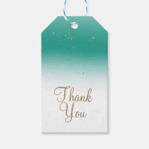 Teal & Gold Moderne Glamour BRAUTSHOWER Elegant Geschenkanhänger