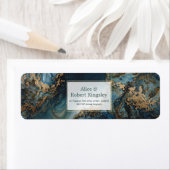 Teal Gold Sunburst Marble Return Address (Insitu)