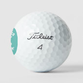 Teal Golfer Funny Whimsical Tournament Favor Golfball (Logo)