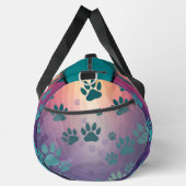 Teal Gradient Paw Print Duffle Bag (Rechts)