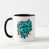 Teal Graffiti Style "Grind Mode On" Tasse (Links)