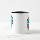 Teal Graffiti Style "Hartmodus aktiviert" Tasse (Zentrum)