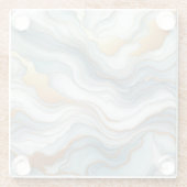 Teal Gray Blue Gold Marble Art Pattern Glasuntersetzer (Rückseite)