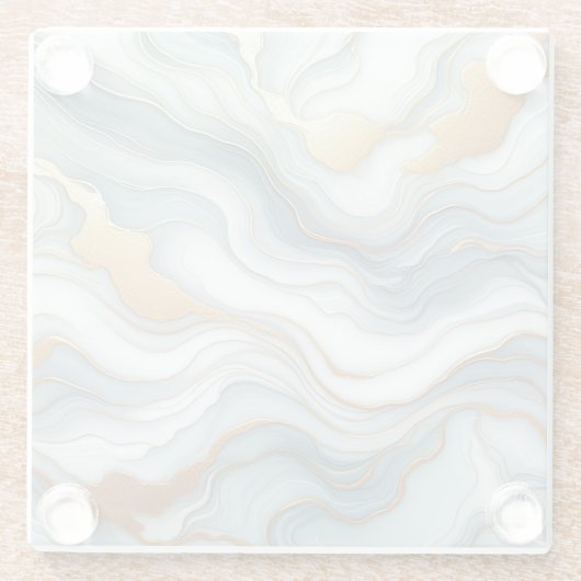 Teal Gray Blue Gold Marble Art Pattern Glasuntersetzer (Rückseite)