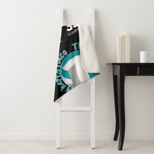 Teal Gray Volleyball Court Happy Place Typography Sherpadecke (Beispiel)