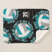 Teal Gray Volleyball Court Happy Place Typography Sherpadecke (Vorderseite (Horizontal))