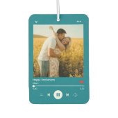 teal green 40th Anniversary Photo Music Player Autolufterfrischer (Vorderseite)
