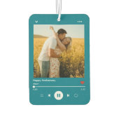 teal green 40th Anniversary Photo Music Player Autolufterfrischer (Rückseite)