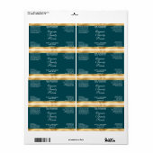 Teal Green and Gold Cosmetics Dropper Bottle Label (Vorne)