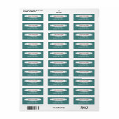 Teal Green & Burgundy Address Label with Banner (Vorne)