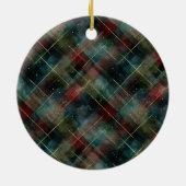 Teal Green Burgundy Bow Gold Ornament Christmas (Hinten)