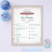 Teal Green, Burgundy Eagle Court of Honor Program Flyer (Einzeln)