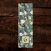 Teal Green Chinoiserie Initial Tropical Floral Yogamatte