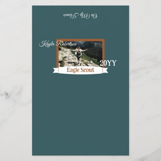 Teal Green, Copper Eagle Scout Candy Bar Wrapper Flyer (Vorne)