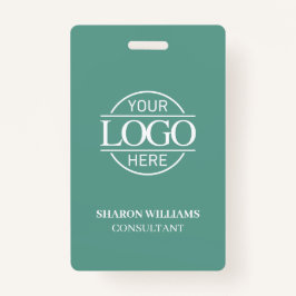 Teal Green Employee ID with Custom Business Logo Ausweis