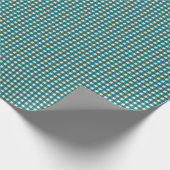 Teal Green Gingham Plaid Holiday Pattern Geschenkpapier (Ecke)