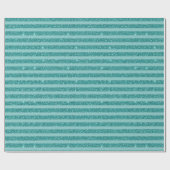 Teal Green Glitter Style Horizontal Stripes Geschenkpapier (Flach)