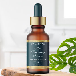 Teal Green & Gold Small Dropper Bottle Label  Adressaufkleber