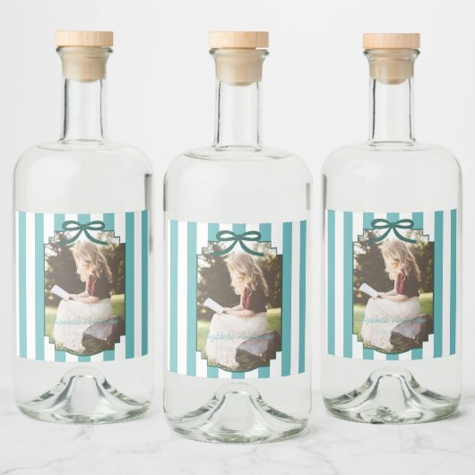 Teal Green Graduation Alkoholflaschenetikett (Flaschen)