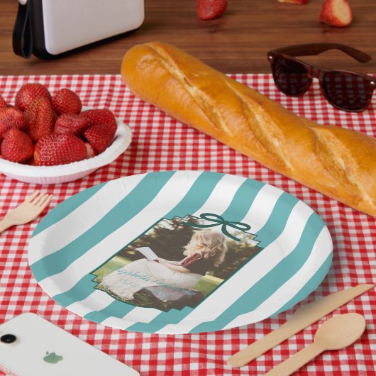 Teal Green Graduation Pappteller (Picknick)