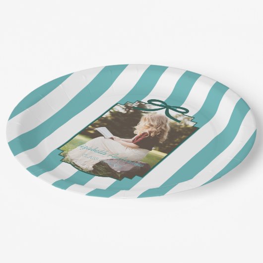 Teal Green Graduation Pappteller (Schrägansicht)