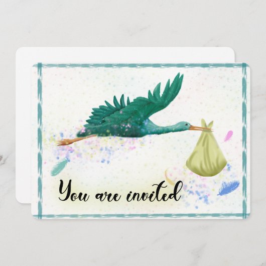 teal green invite einladung (Vorne/Hinten)