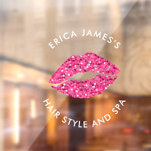 Teal Green Lips Schönheitssalon Fensteraufkleber