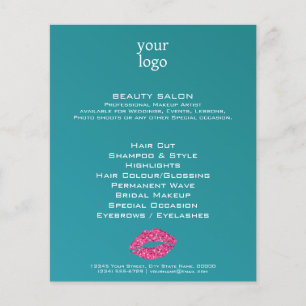 Teal Green Lips Schönheitssalon Flyer